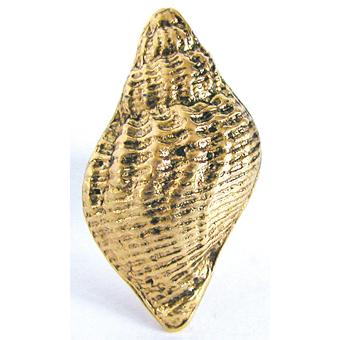 Emenee OR106-ABB Premier Collection Traditional Seashell 1-3/8 inch x 3/4 inch in Antique Bright Brass Nautical Series